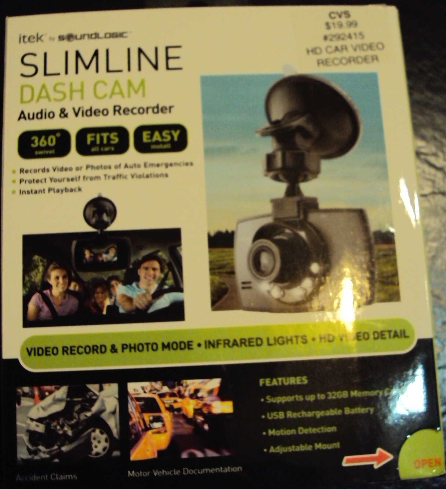 itek by Soundlogic Slimline Dash Cam