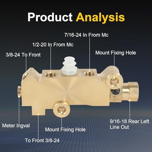 172-1353 PV2 Brass Proportioning Valve Disc/Drum Disc Front Drum Rear Brake K…