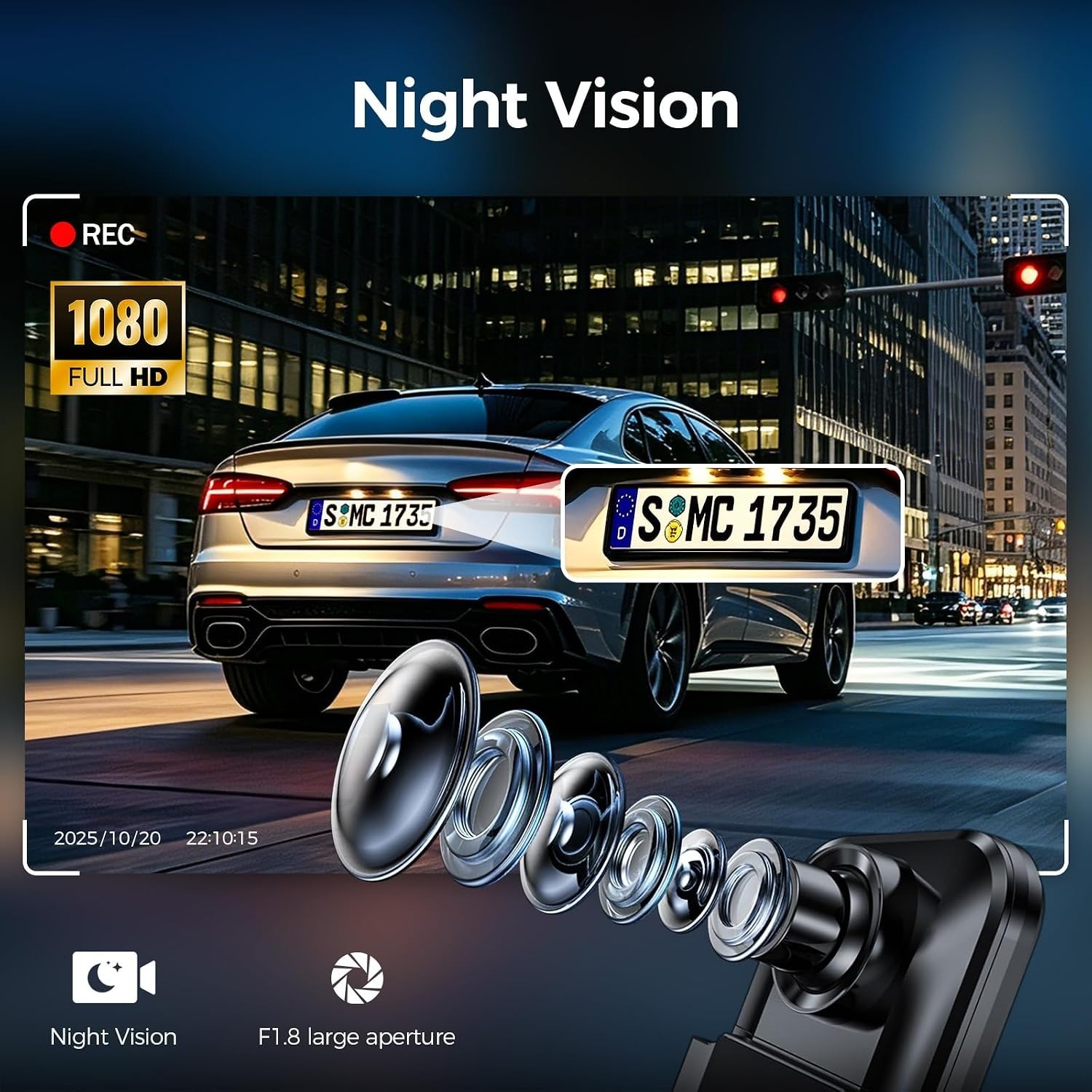 Mirror Dash Cam,Rear View Mirror Camera 10”, 1080P FHD Full Touch Screen Das…