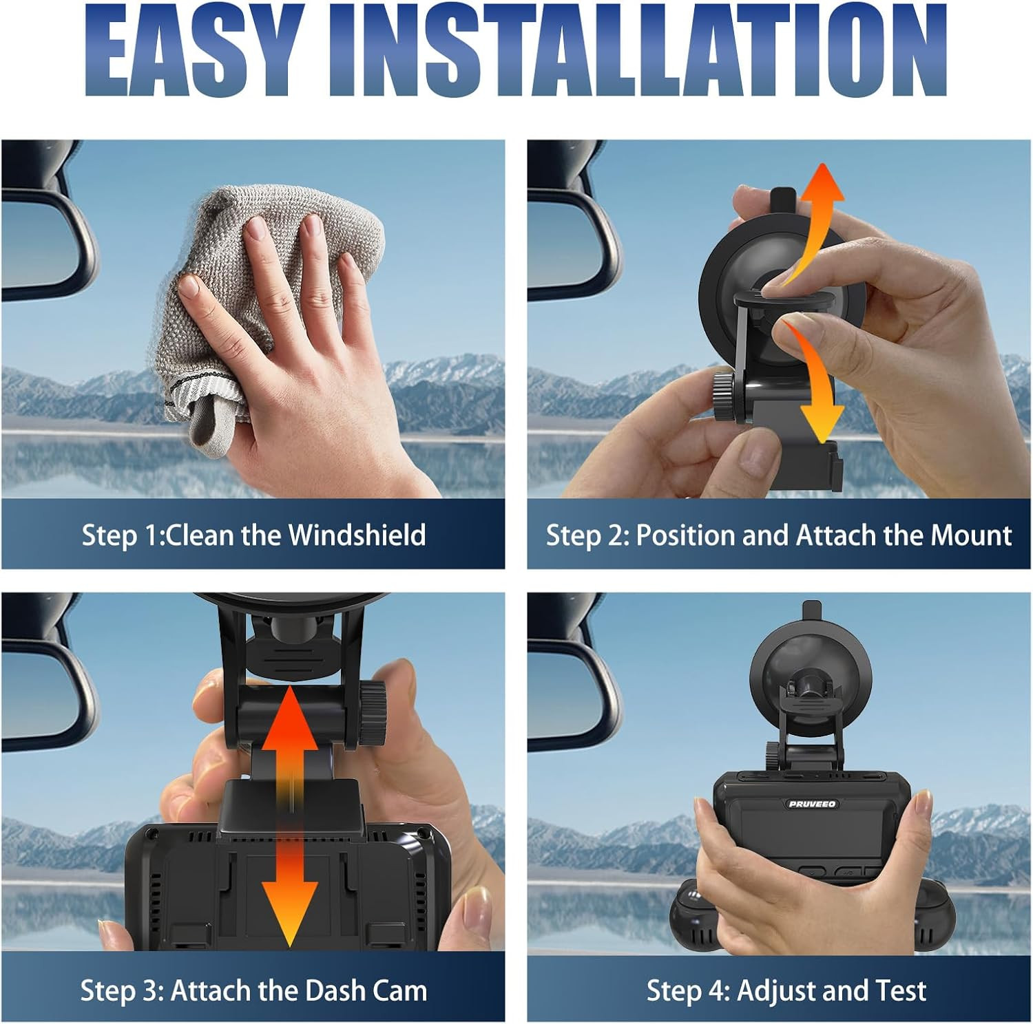 PRUVEEO Mount for D90 Dash Cam