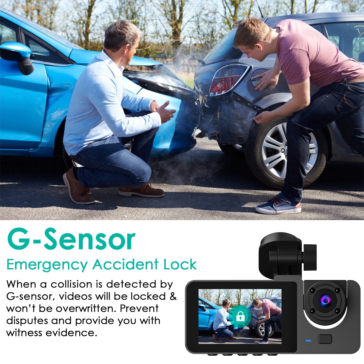 3 Channel Dash Cam Front Inside Rear Vehicle Driving Recorder Car DVR With 32G