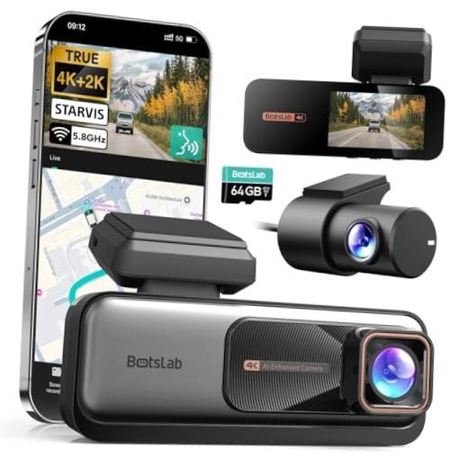 4K+2K Dual Dash Cam Front and Rear, Dashcam with Voice Control, STARVIS, ADAS