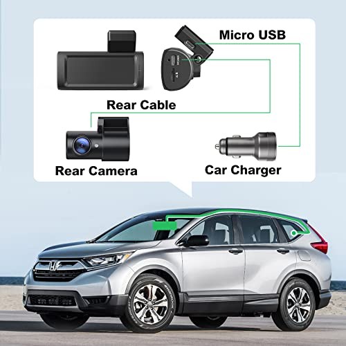 Dash Cam Front and Rear, Built in WiFi & GPS, 2.5K+1080P Dual Dash Camera with