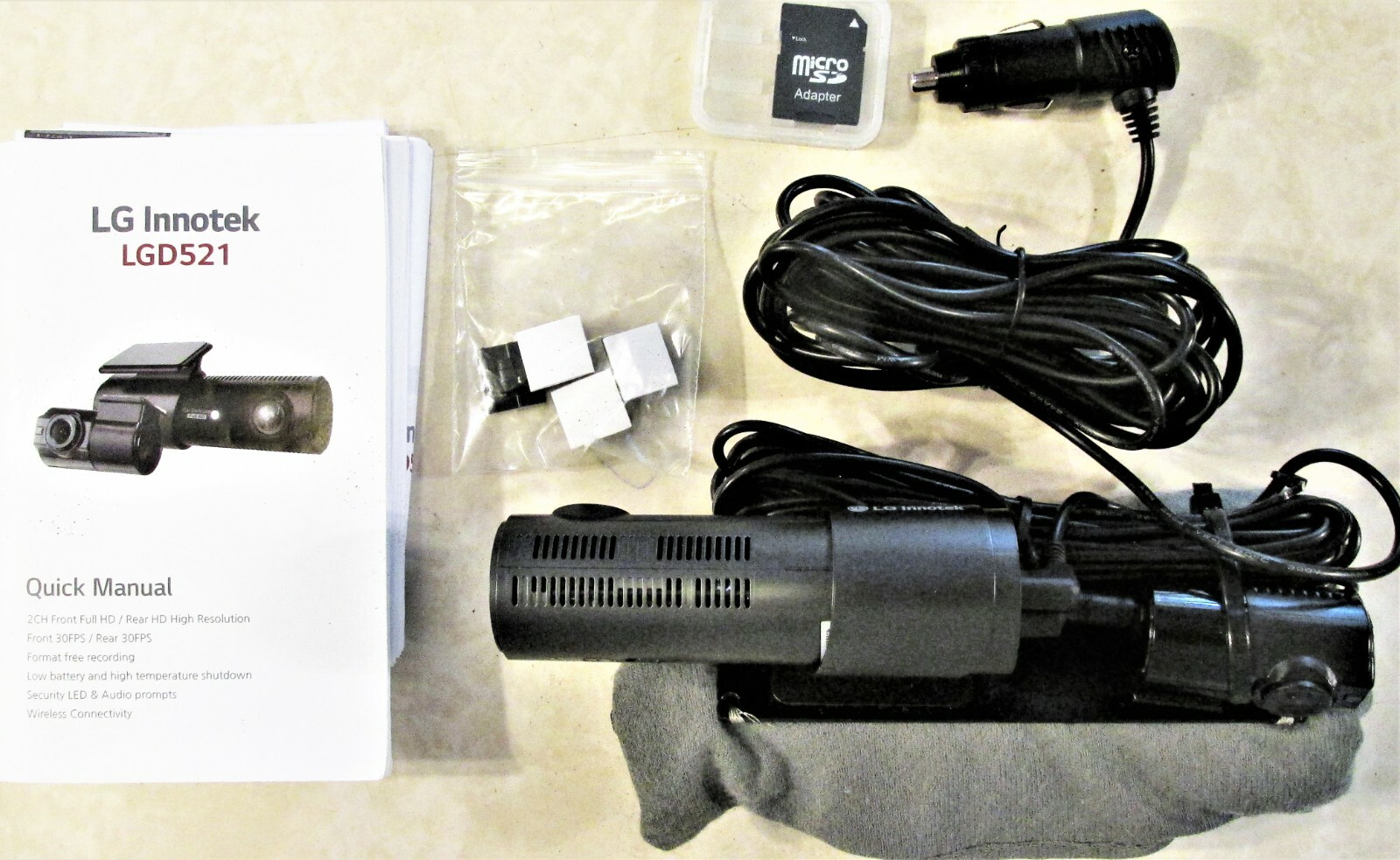 LG Innotek LGD512 2-Channel Dual-Camera 1080p/720p Full HD Dashcam
