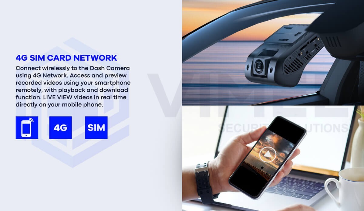4G Dash Camera GPS tracker Dashcam Security Parking Sim card 24/7 Monitoring