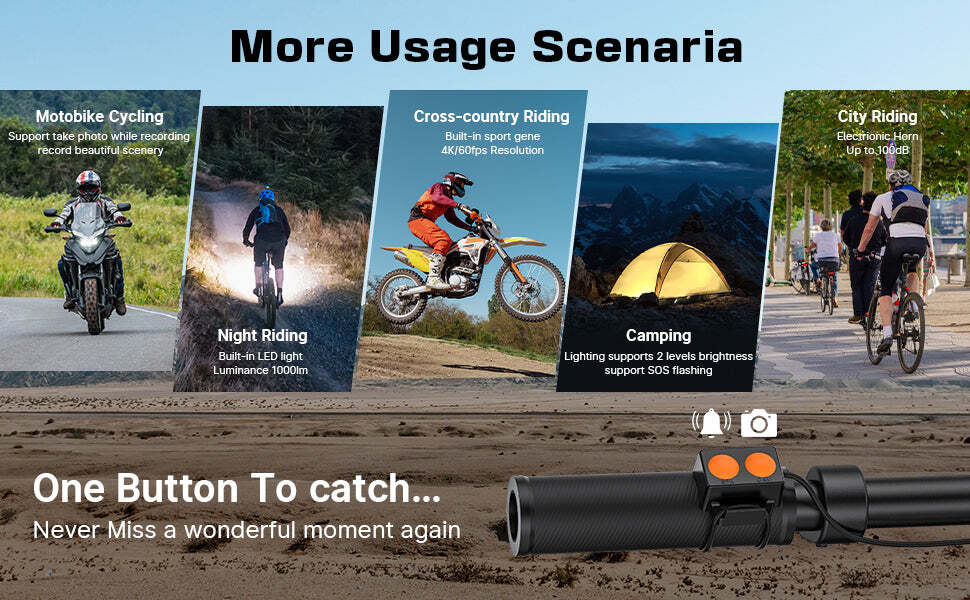 BT03Pro 4K Bicycle Camera with Built in Light and WiFi
