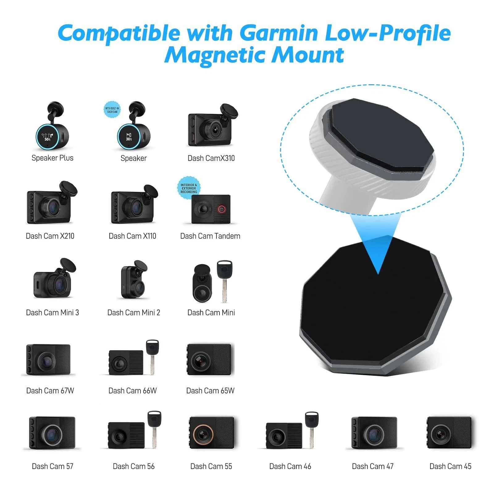 4 Pcs Metal Adhesive Replacement for Garmin Magnetic Dash Cam Mounts
