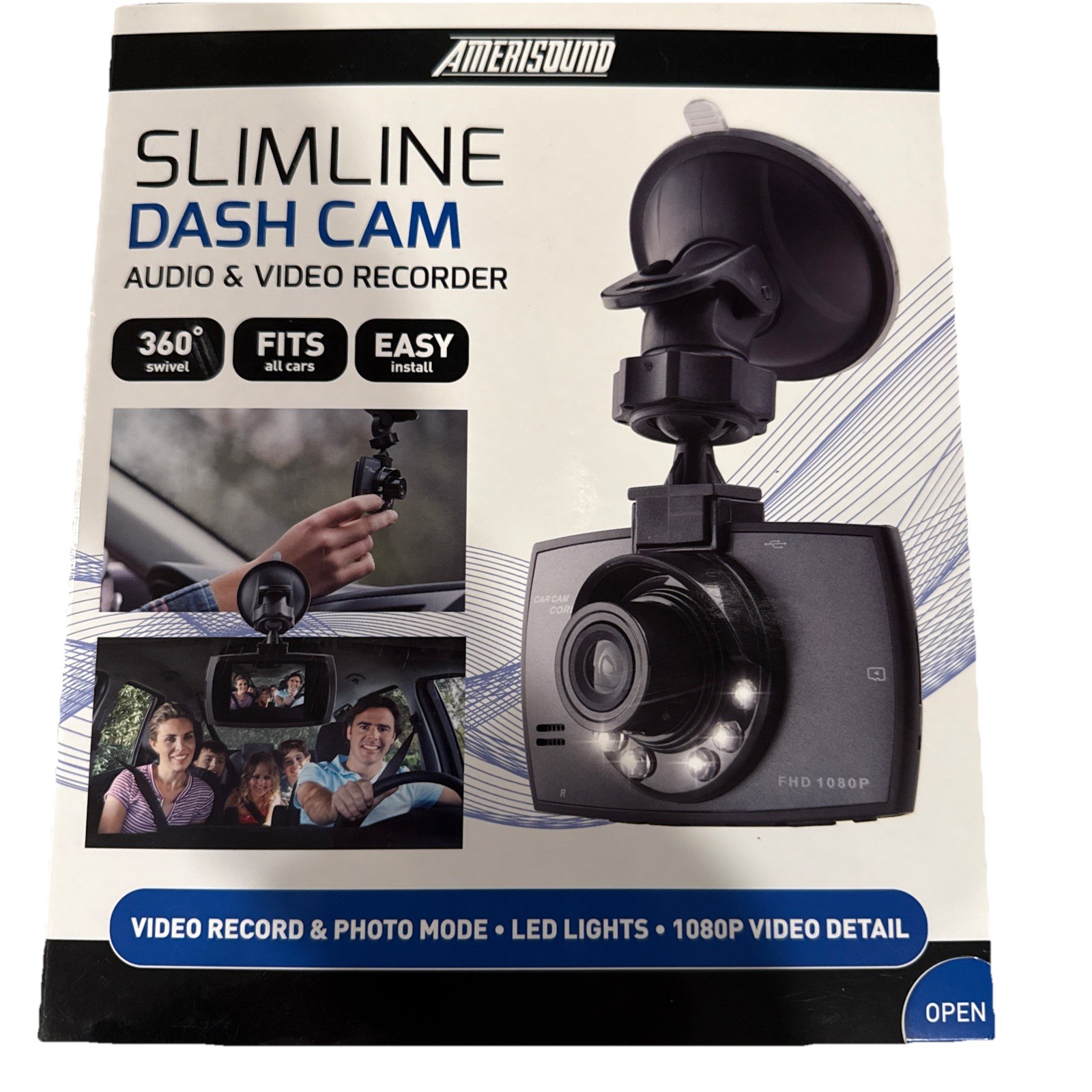 New in box: Dash Cam Audio & Video Recorder & Photo Mode LED lights 1080P