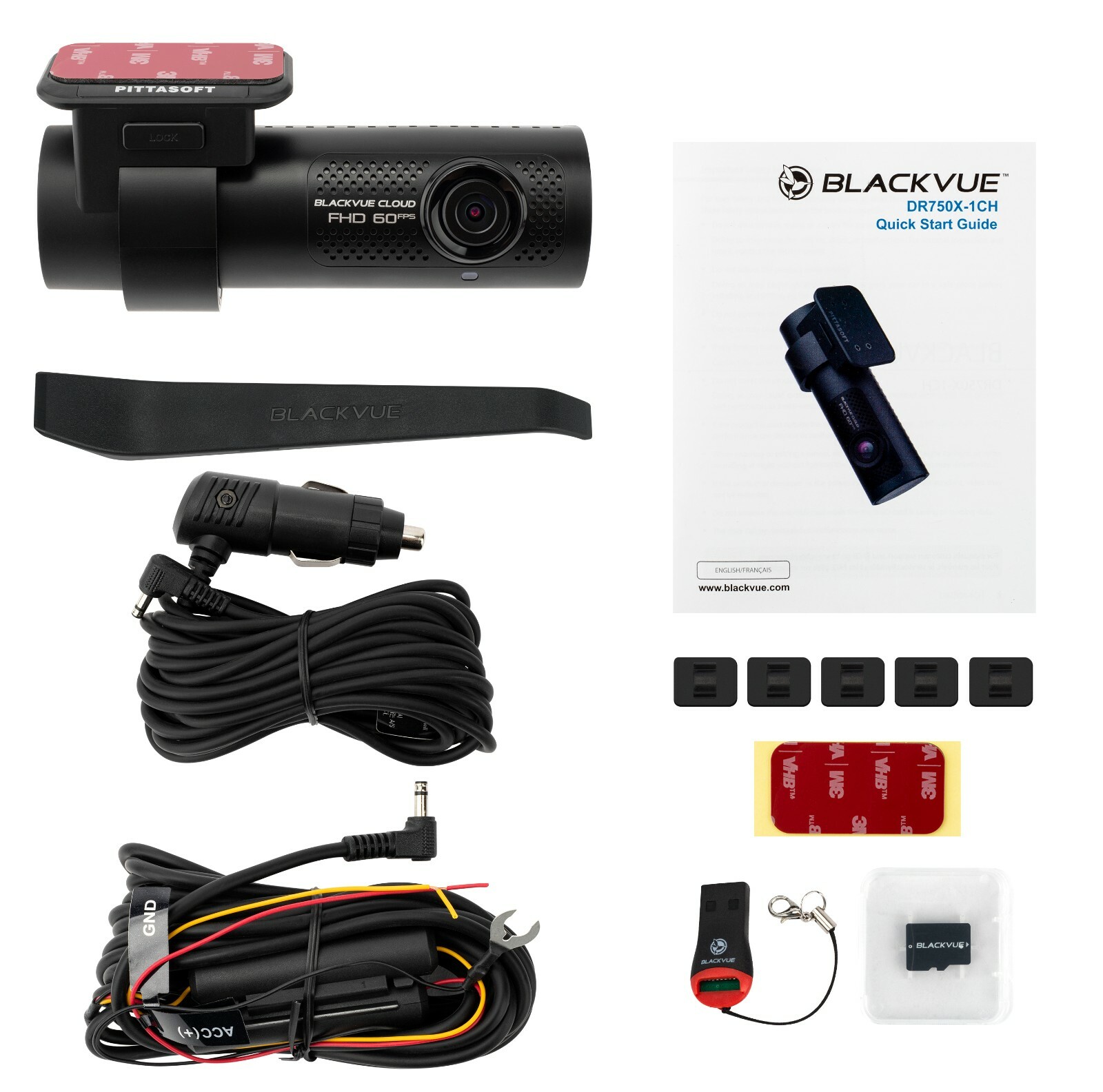 BlackVue DR750X-1CH Full HD Cloud Wi-Fi GPS 64GB Dashcam + Hardwire Cable