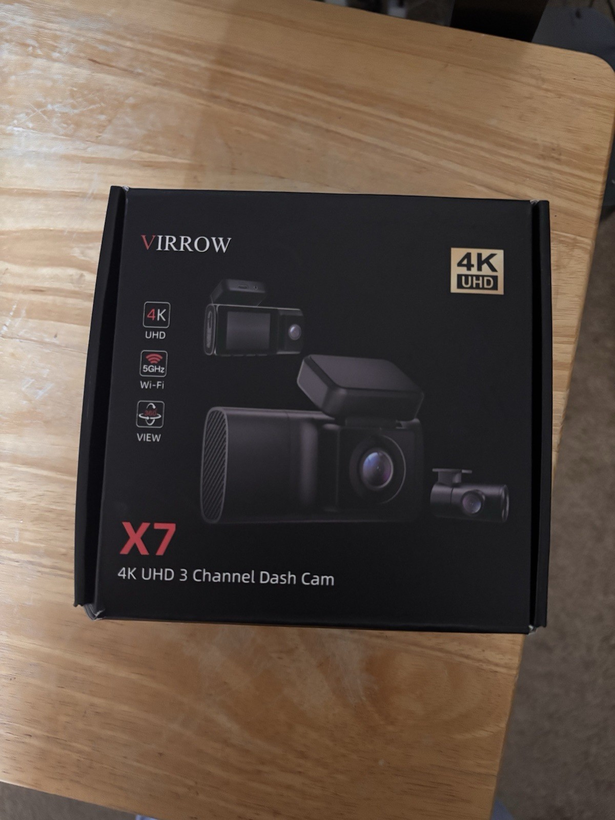 VIRROW X7 – 3 Channel Dash Cam: 4K+1080P+1080P-Dash Cam Front / Rear Inside 64GB