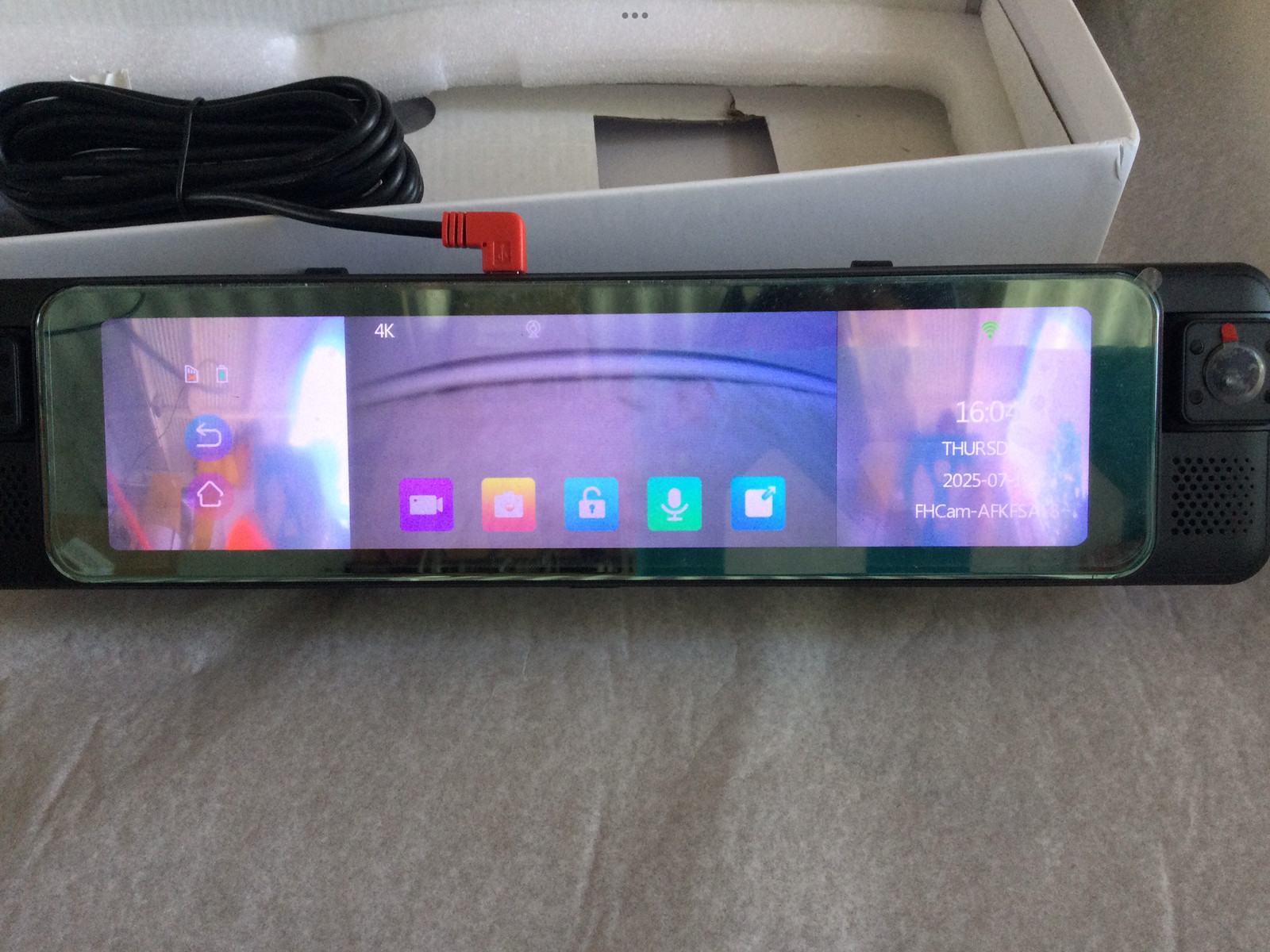 4 Channels Dash Cam 12 Inch 4K WiFi Rearview Mirror, Front Inside and Rear