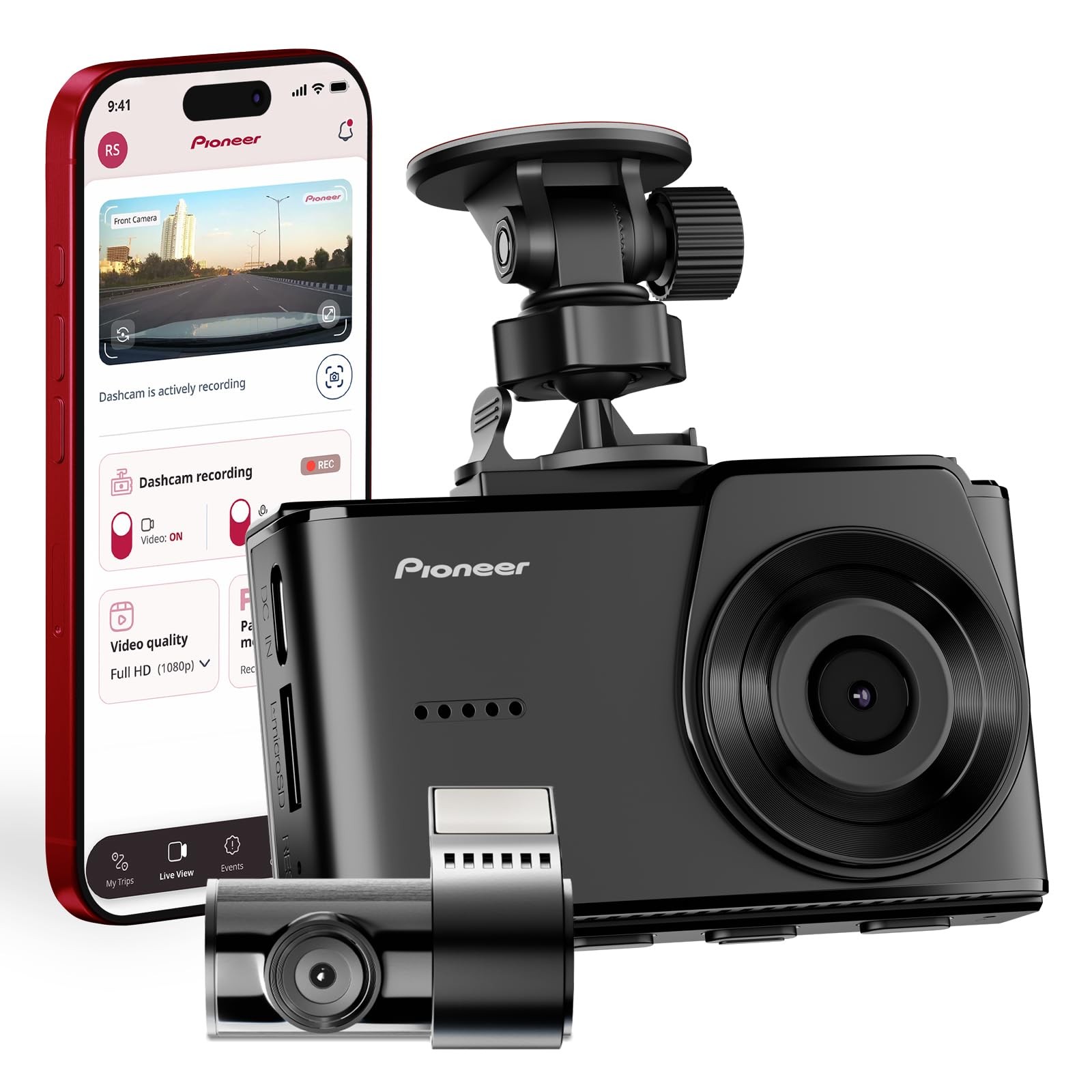 Pioneer VREC-H520DC Dual Dash Cam Front Rear 2K GPS