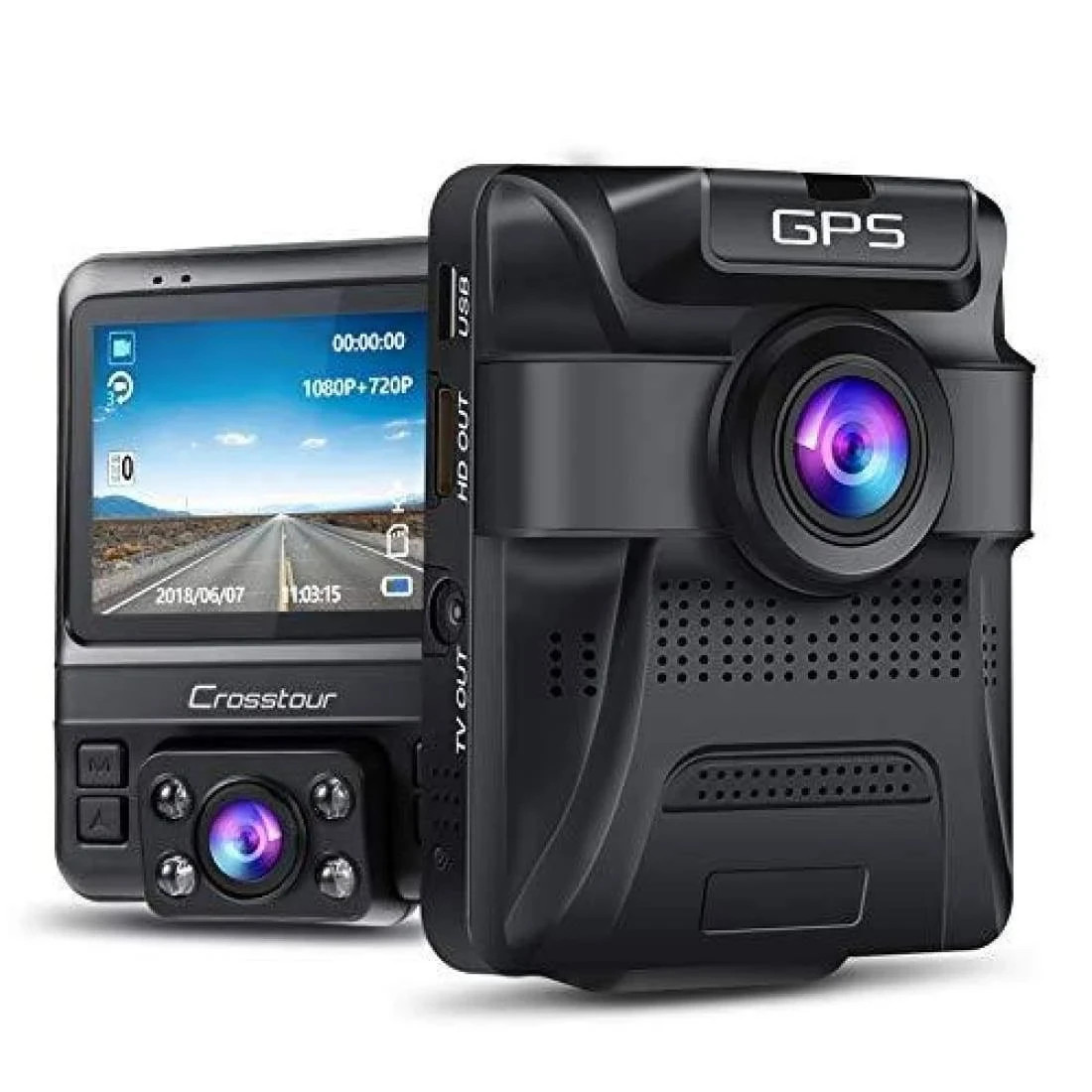 Crosstour CR750 Car Recorder 1080P Wide Angle LCD Motion Detection Dash Camera