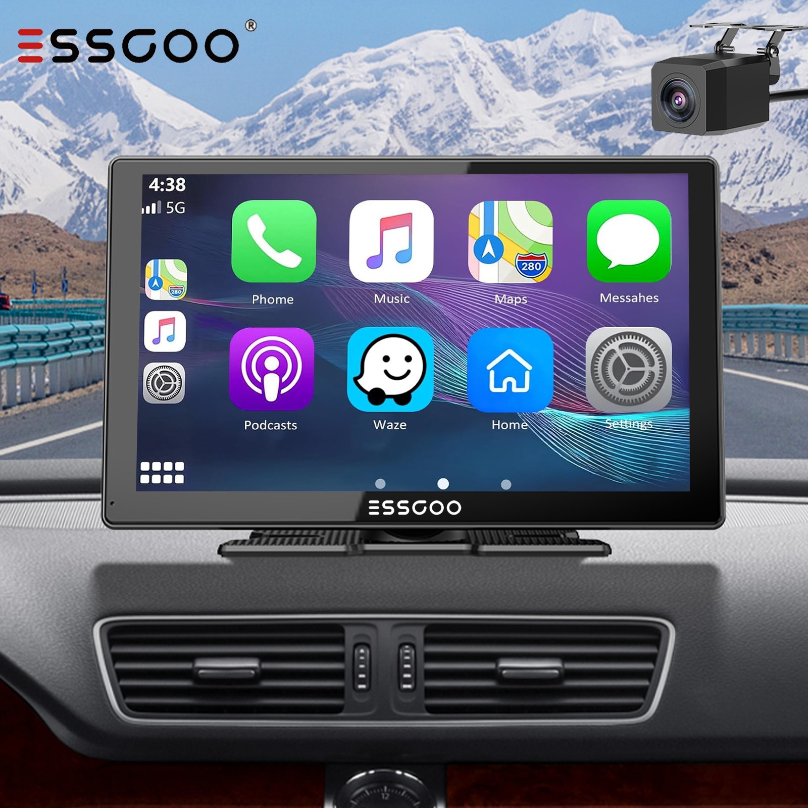 9″ Portable Car Stereo Radio Wireless Apple CarPlay Android Auto Touch Screen US