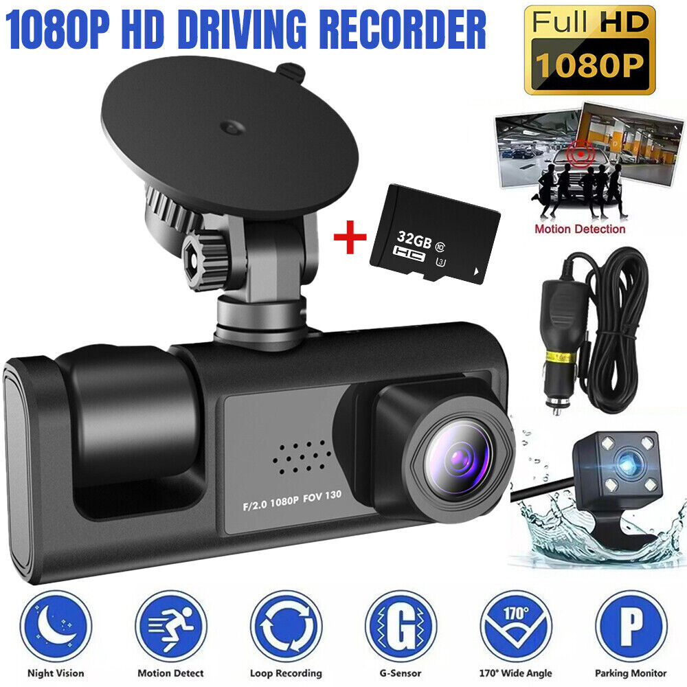 32GB Camara Dash De Coche Delantero Trasero Adentro Para Auto Carro Con G-sensor