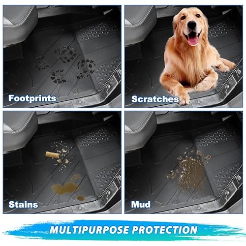TPE Floor Mats for Polaris Ranger XD 1500, Front Rear Rubber Slush 4 doors