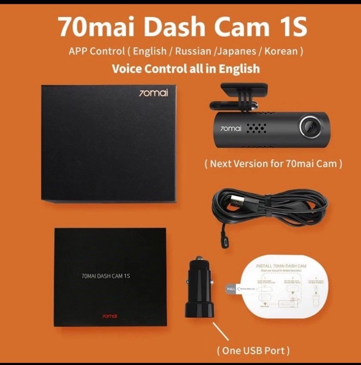 70mai Smart Dash Cam Car Camera w/ Charger & Cables NEW