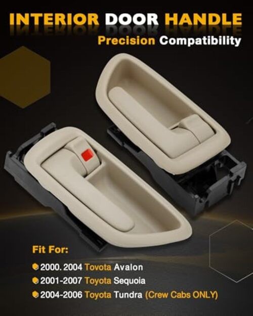 Interior Door Handles Set W/ Bezel (4Pcs), 2000-2007 Beige 4PCS Beige