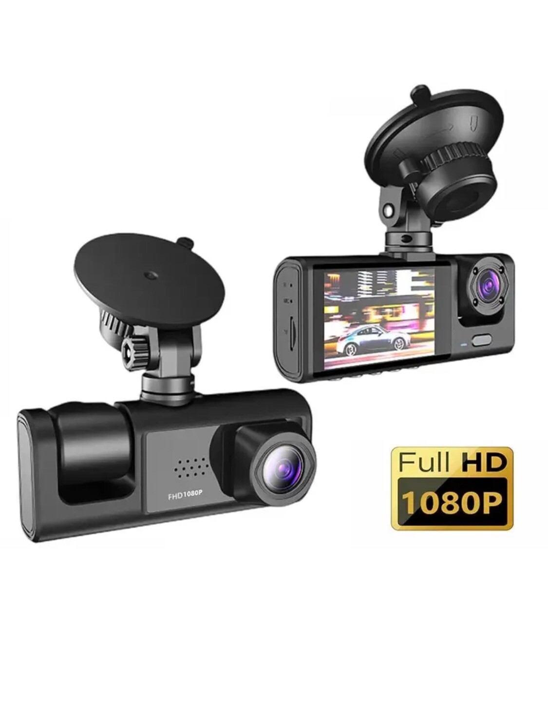 Dash Cam W/ IR Night Vision Loop Recording & 2″ IPS Screen 1080P 1/2 Camera-USA