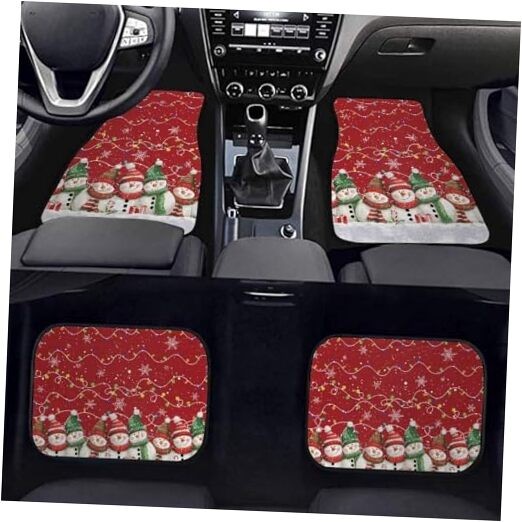 Car Floor Mats Carpet for Most Vehicle All Weather Floor Snowman Snowflake