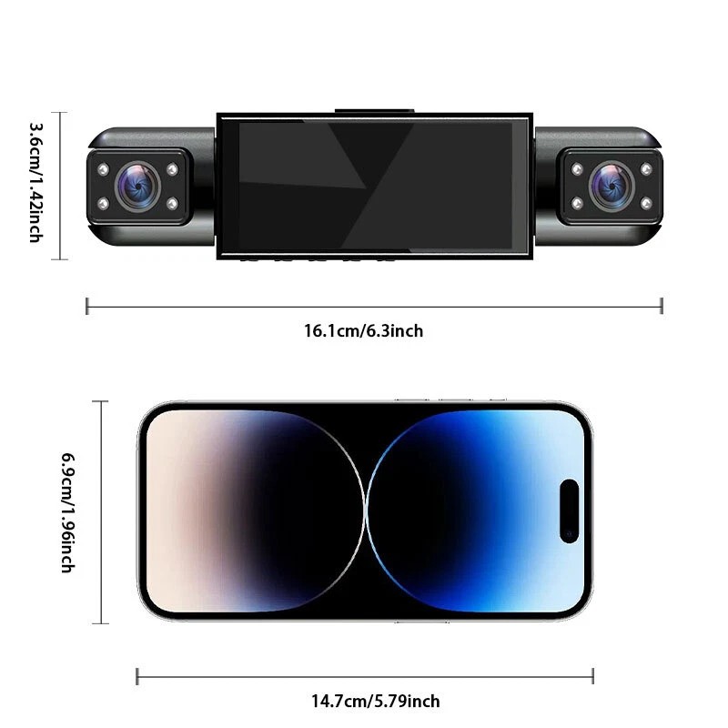 4 Channel Wifi Dash Cam 1080P HD Driving Recorder G-Sensor Car Front+Rear Camera