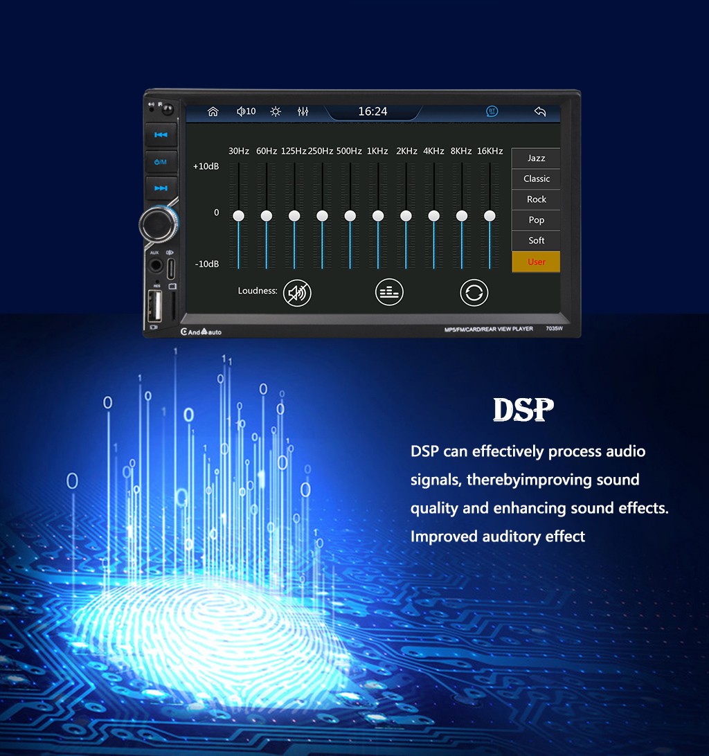 7″ Double 2 DIN Android Auto Car Stereo Wireless CarPlay USB Bluetooth Radio Cam