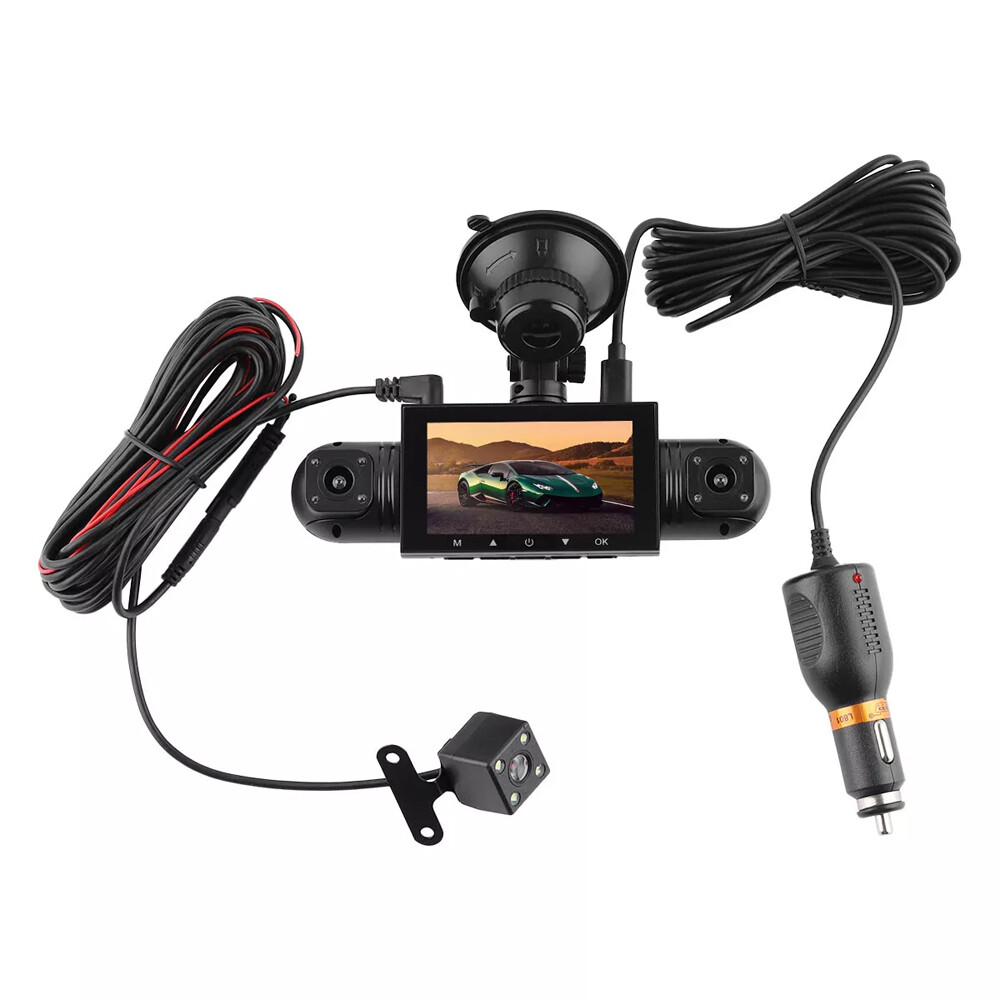 4-Channel Dashcam 360° 1080P HD Car Dash Cam Front Rear Inside Left Right 32GB