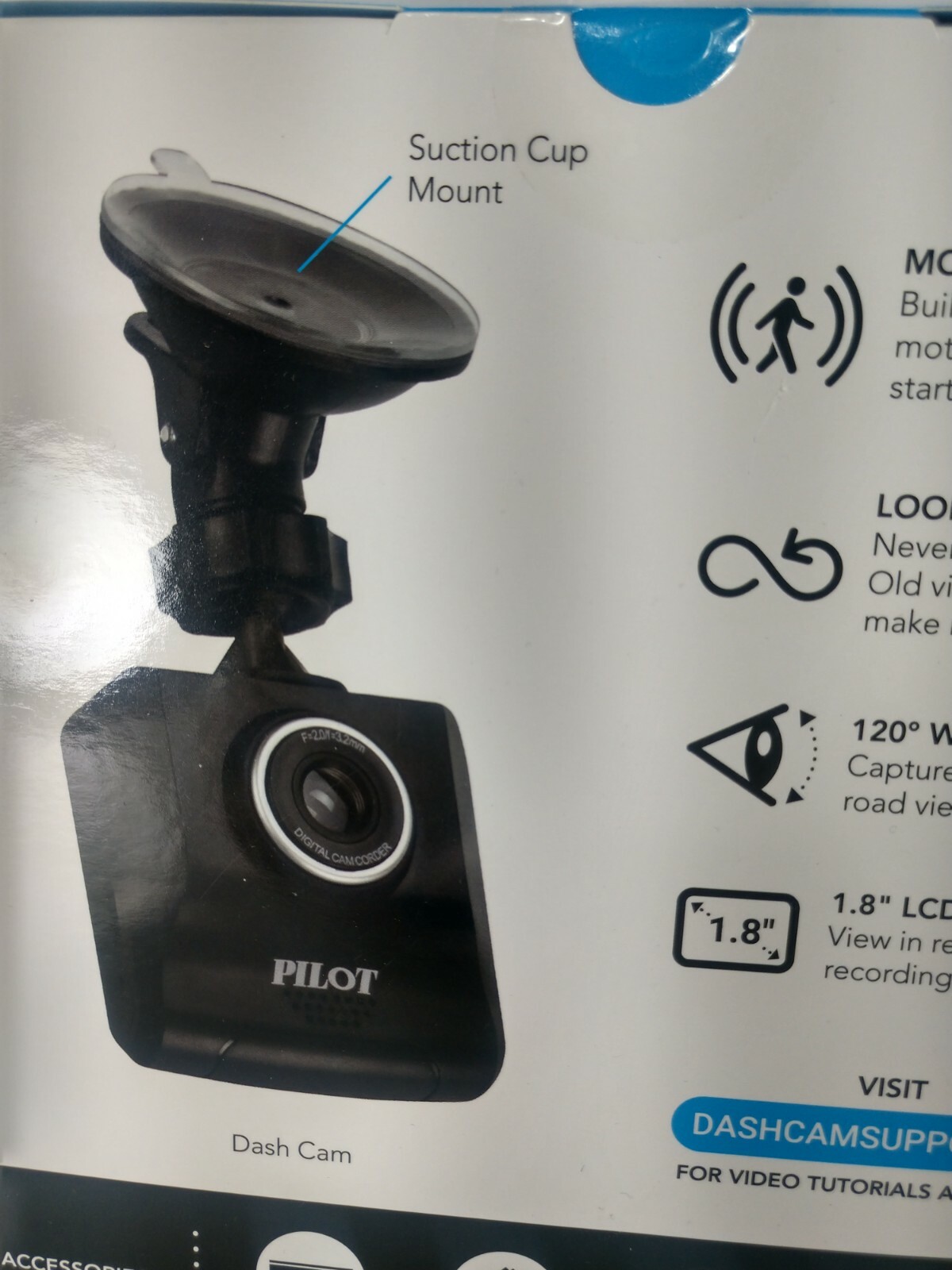 PILOT Your On-Board Witness 720P Automotive Dash Cam 8GB SD Card Included