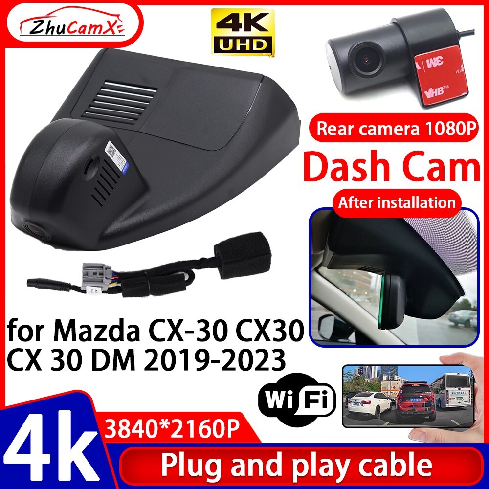 4K UHD 2160P Wifi DVR Dash Cam Camera for Mazda CX-30 CX30 CX 30 DM 2019-2023