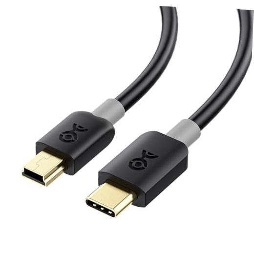 Mini USB to USB C Cable – 3.3ft, 480Mbps Data, 15W Charging, 3.3 Feet Black