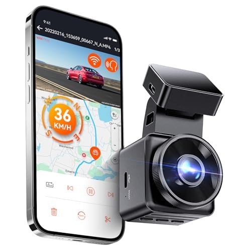 E1 Lite 1080P Mini Dash Cam, 60fps HDR Night Vision Car Camera | F/1.8 Black