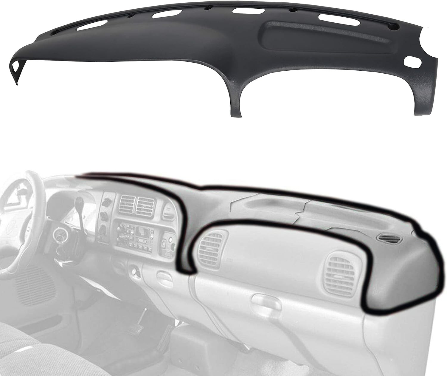 Dash & Bezel Cover Compatible with 1998-2002 Dodge Ram 1500 2500 3500 T