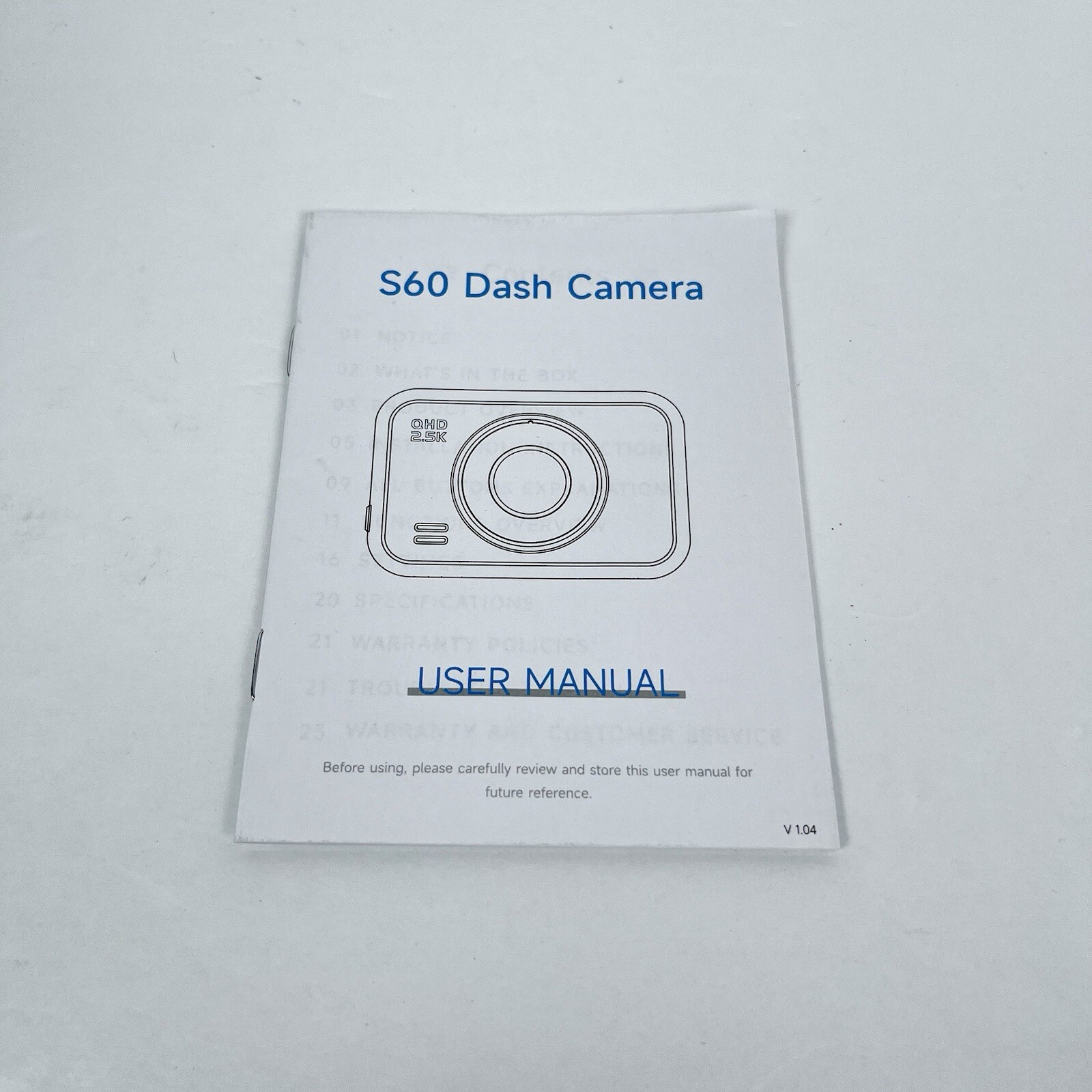 S60 Dash Cam Front + Rear – 2.5K Dual Dash Cam for Cars 2″ IPS Screen