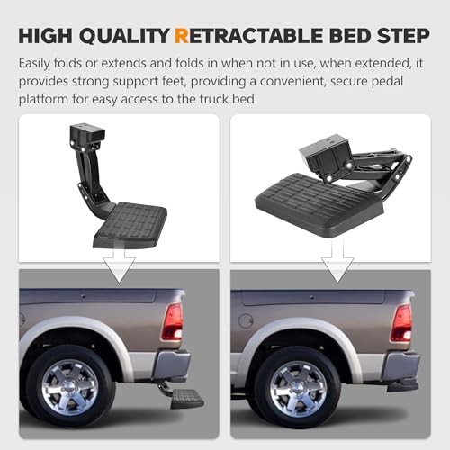 75306-01A Rear Bed Step Compatible with 2009-2018 Dodge Ram 1500, Ram