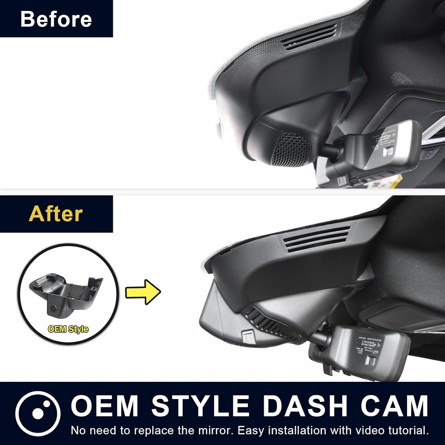 Mangoal 4K & Rear 1080P HDR Dash Cam for Dodge RAM 1500 2019-2024 OEM Look GPS
