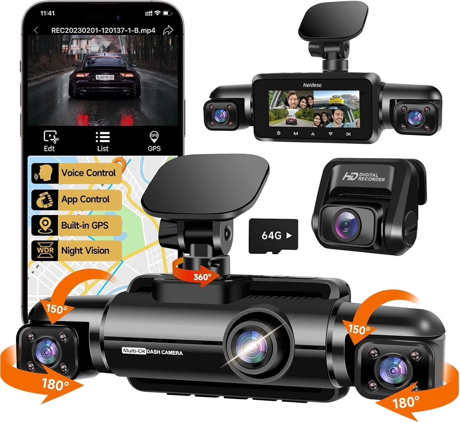 Mejor Camara De Seguridad FHD 1080P Para Carros De 360° Cámara De 4 Canales Nuev
