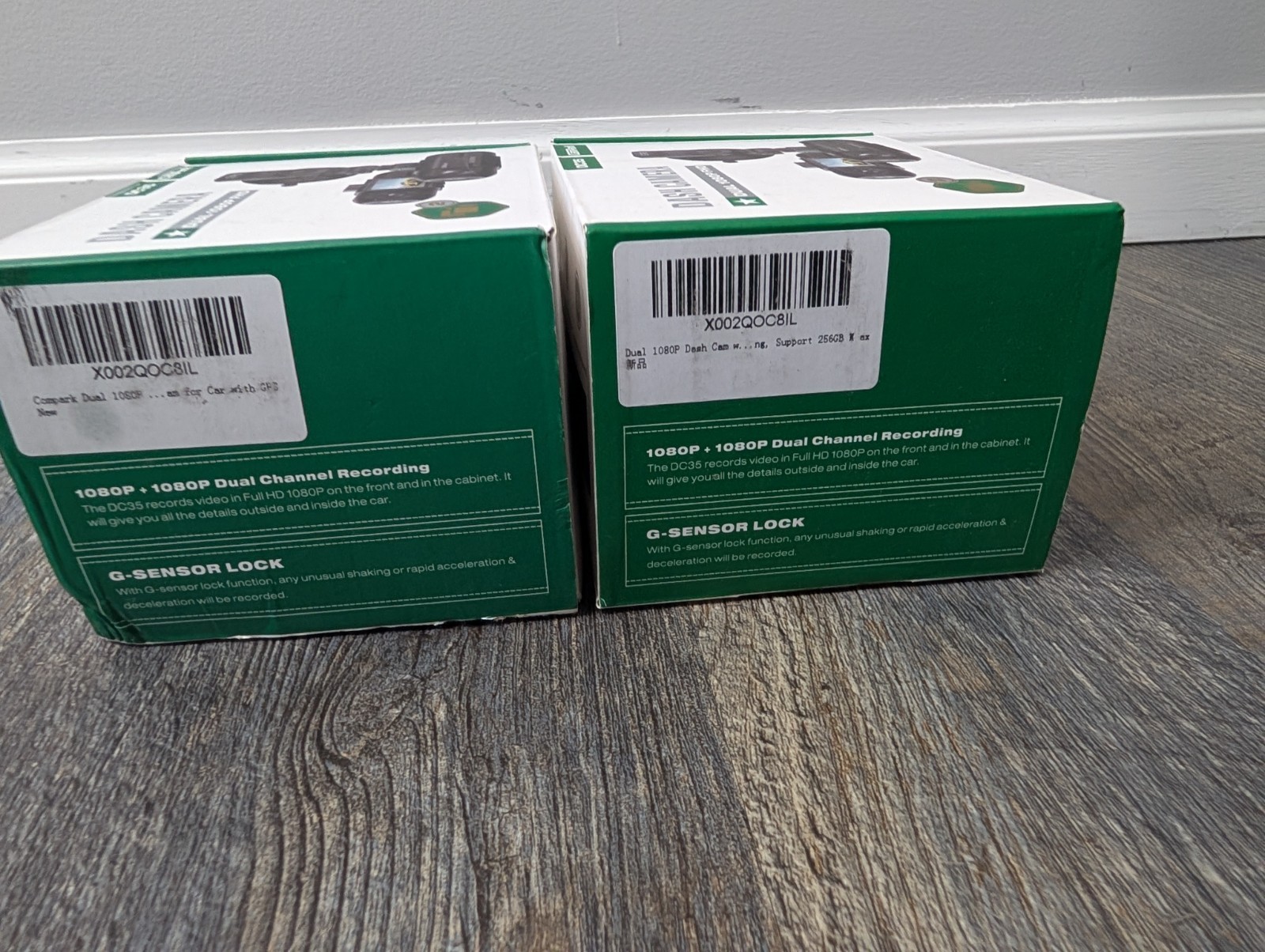 CamPark Dual 1080P FHD Dash Cameras DC35 Lot Of 2 Boxes