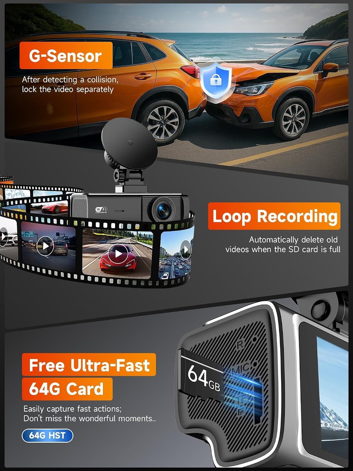 2.5K Dash Cam with G-Sensor and Night Vision – Ready for All Conditions