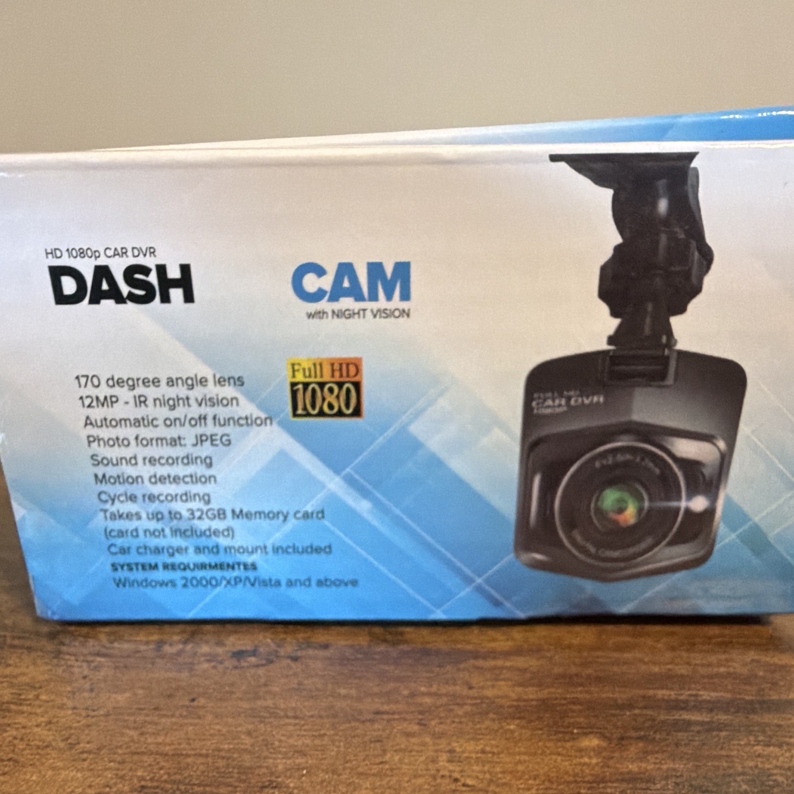 HD 1080P Car Dash Cam DVR Recorder w/ Night Vision + Mount & Charger – New