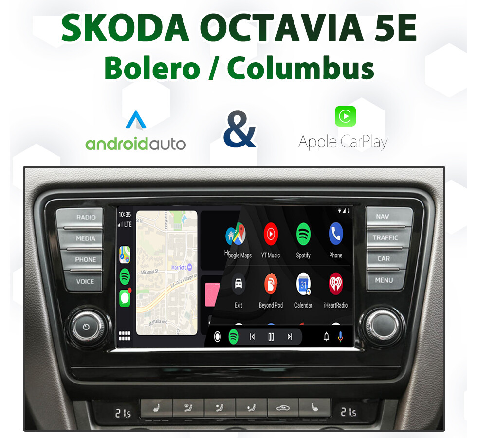 Skoda Octavia 5E 2014-2017 – Apple CarPlay & Android Auto Integration