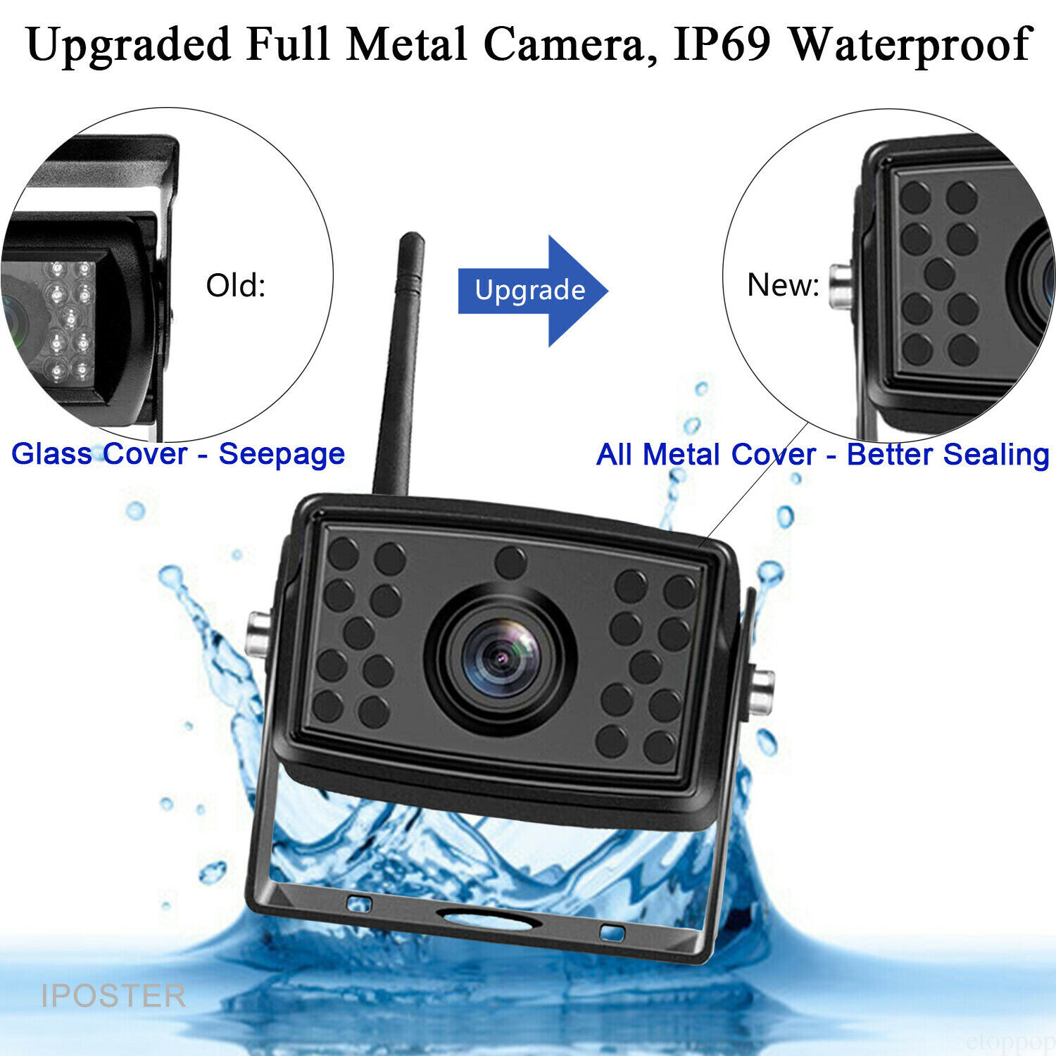 Digital Wireless DVR 64GB 7″ Quad Splitscreen Monitor 4x AHD IR Reversing Camera