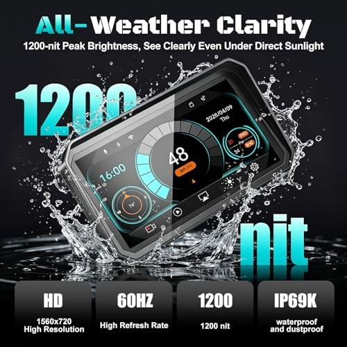 2026 6″ Portable Motorcycle CarPlay GPS(Includes 128G SD), with Wireless