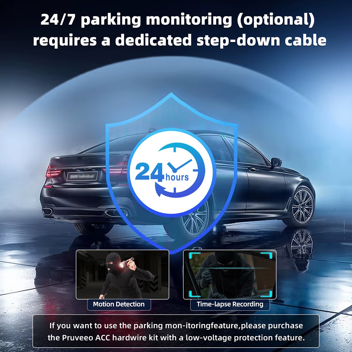 Front 1080P Dash Cam WiFi Parking Monitor Night Vision Loop Recording + G-sensor