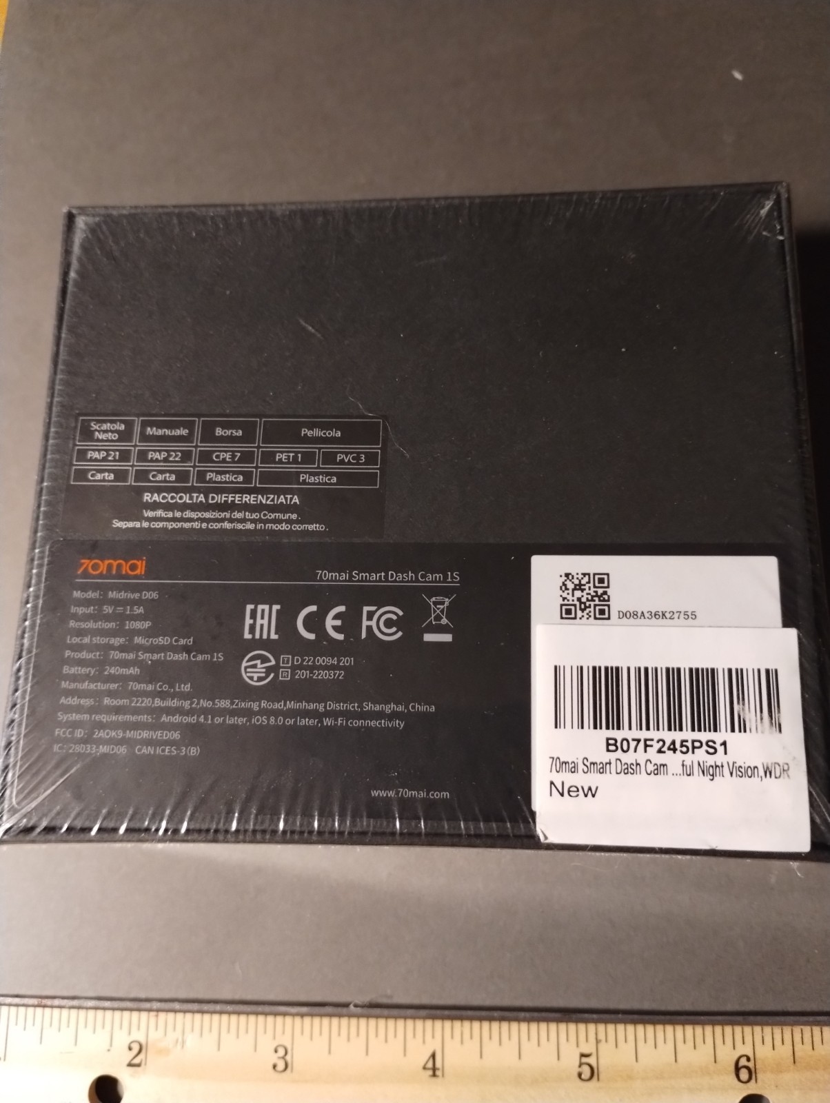 New Sealed 70MAI Smart Dash Cam 1S – Midrive D06 1080p