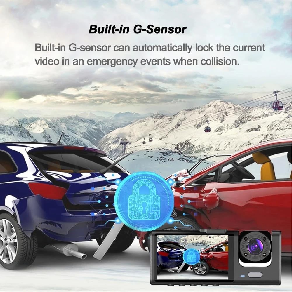 2/3Camera WIFI Dash Cam Cabin Car Dvr 1080P nigh vision Vehicle 3 Way Channel