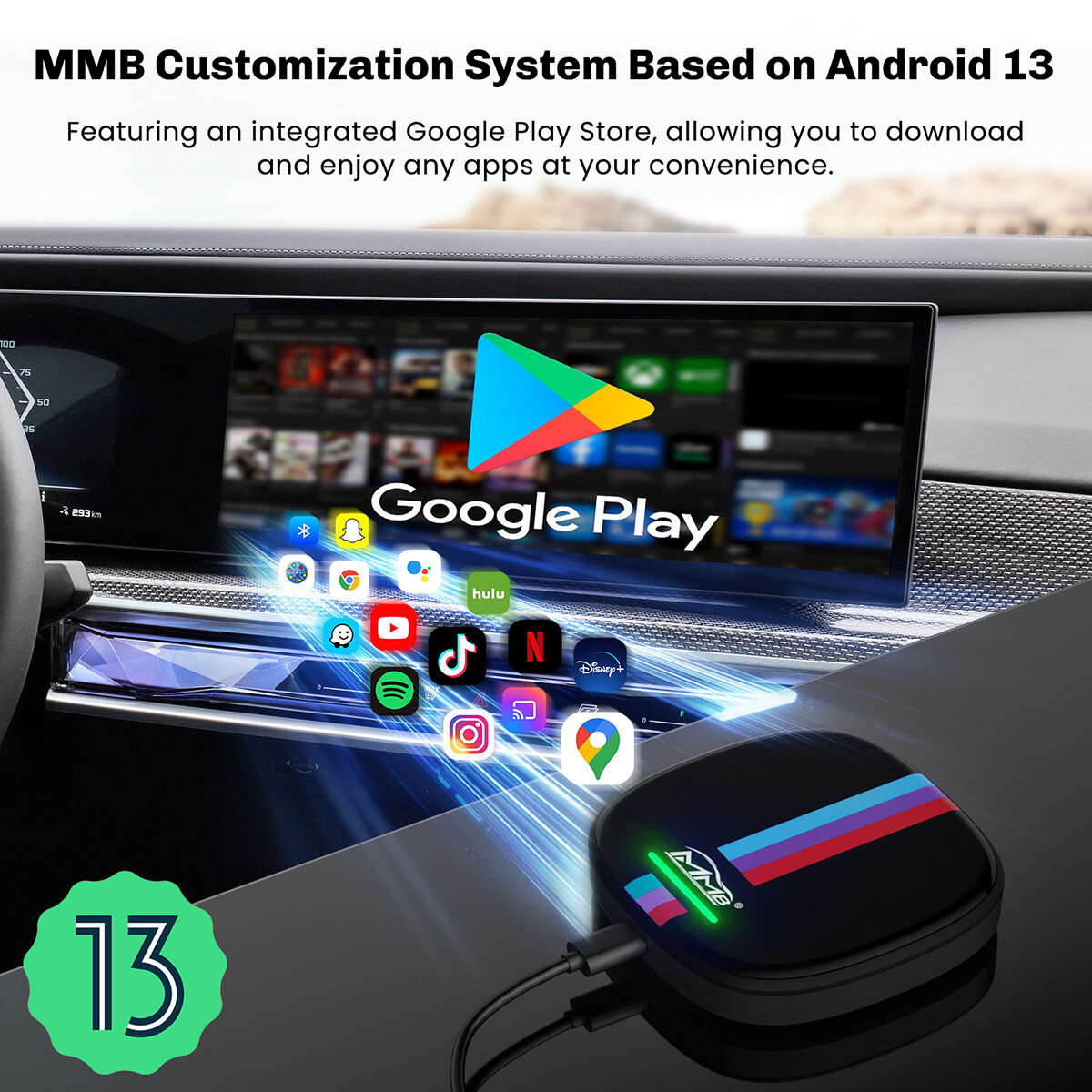 CarPlay Ai Box for BMW, Multimedia Video Ai Box, QCM 6125, 4GB+64GB, US Stock
