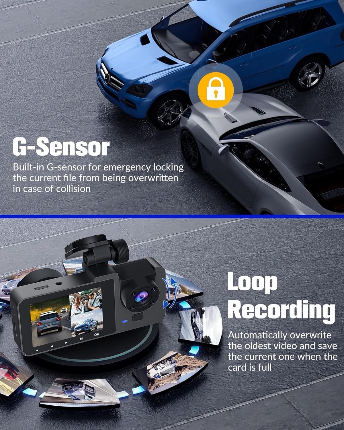 Dash Camera for Cars,4K Full UHD Car Camera Front Rear with 32GB Card