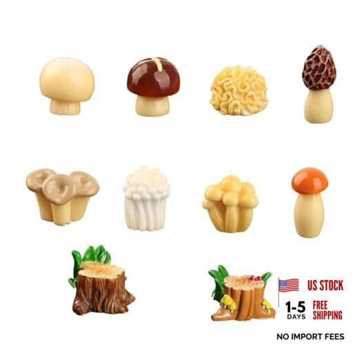 10Pcs Cute Mushroom Car Interior Accessories Dashboard – Mixed Color1