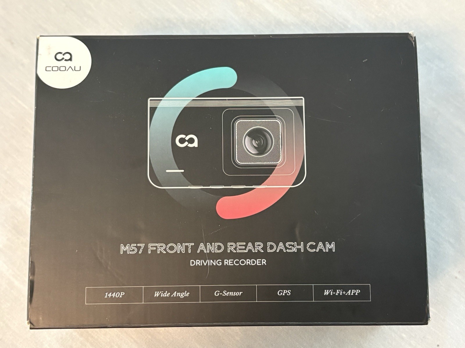Cooau M57 Front Rear Dash Cam 2.5K GPS WiFi App Night Vision Kit Never Used