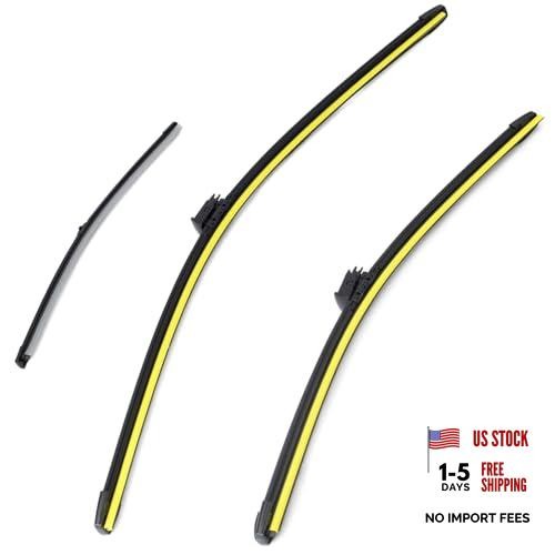 YUXIVCNE 61615A0B571 Front & Rear Windshield Wipers Blades Compatible with BMW
